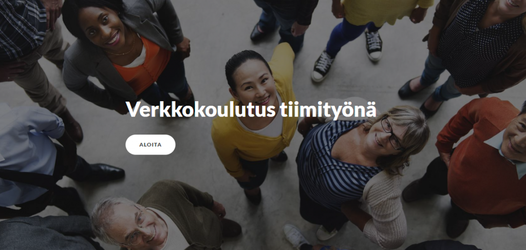 Kuva tiimistä. Kuvaa klikkaamalla pääsee verkkokurssille.